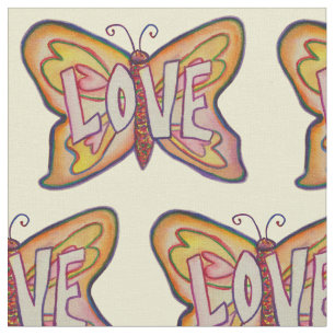 Liebe Butterfly Inspiration Word Stoff Material