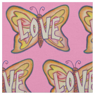 Liebe Butterfly Inspiration Word Stoff Material