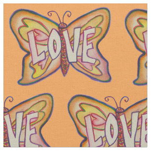 Liebe Butterfly Inspiration Word Stoff Material