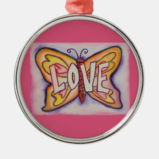 Liebe Butterfly Word Geschenk Urlaub Ornament (Vorne)
