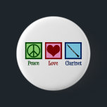 Liebe Button<br><div class="desc">Hübsch Peace Liebe Clarinets Geschenk. Niedliches Klarinettendesign für Orchester oder Band mit einem hübschen Friedenszeichen,  Herz und Instrument.</div>