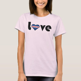 Liebe Cabo Verde Flag Herzstück T - Shirt