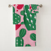 Liebe Cactus Pattern Badhandtuch Set (Insitu)