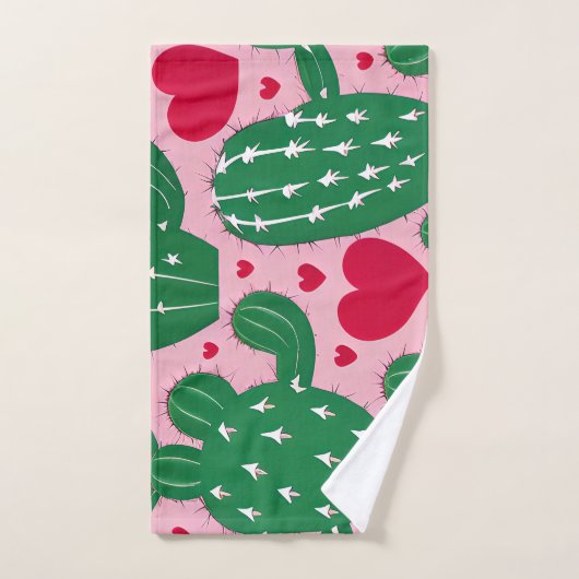 Liebe Cactus Pattern Badhandtuch Set (Handtuch)