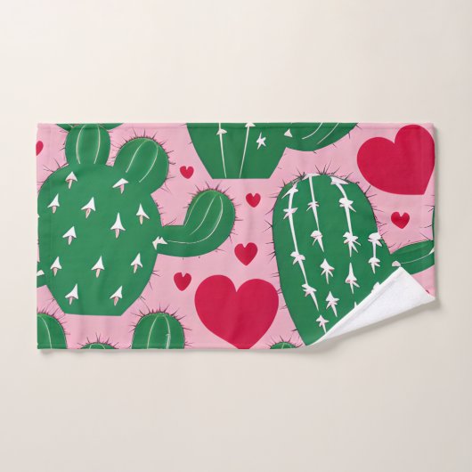 Liebe Cactus Pattern Badhandtuch Set (Handtuch)