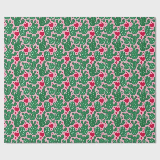 Liebe Cactus Pattern Geschenkpapier (Flach)