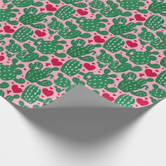 Liebe Cactus Pattern Geschenkpapier (Ecke)