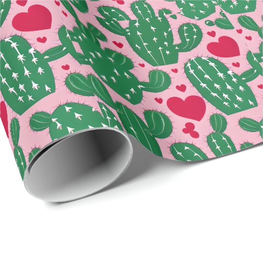 Liebe Cactus Pattern Geschenkpapier (Rolleneckpunkt)