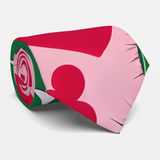 Liebe Cactus Pattern Krawatte (Gerollt)