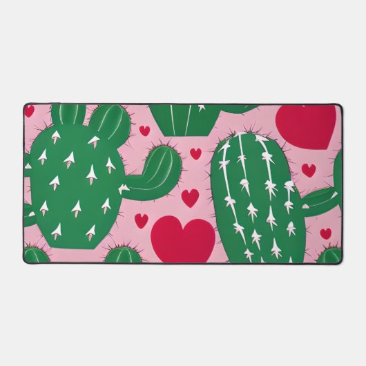 Liebe Cactus Pattern Schreibtischunterlage (Vorderseite)