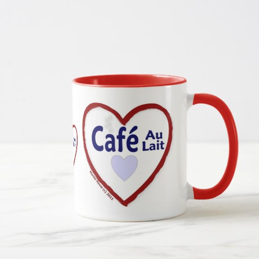Liebe Café Au Lait - Ringer Tasse (Rechts)