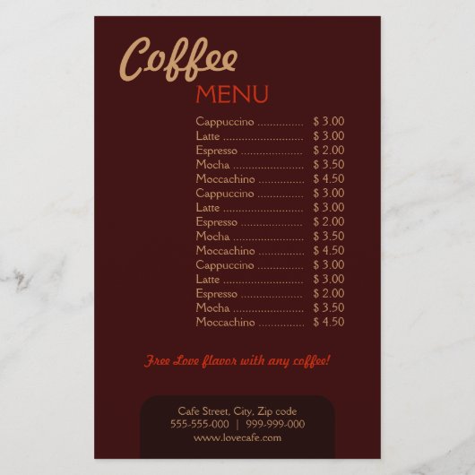 Liebe Cafe Flyer (Hinten)