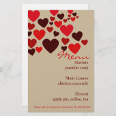 Liebe Cafe Wedding Menu Stationery (Vorne/Hinten)