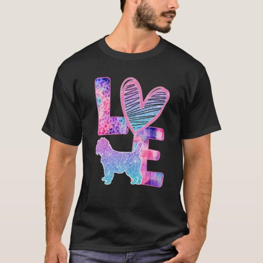 Liebe Cairn Terrier Gefärbte Krawatte Regenbogen D T-Shirt (Vorderseite)