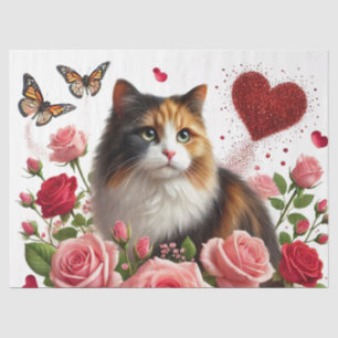 Liebe Calico Katzen Valentinstag Seidenpapier