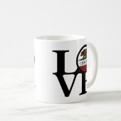 LIEBE California 11oz Kaffeetasse (VorderseiteRechts)