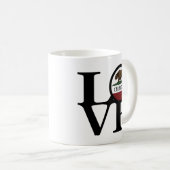 LIEBE California 11oz Kaffeetasse (VorderseiteRechts)