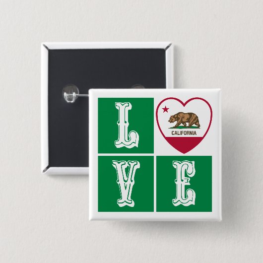 Liebe California State Flag Herbst Prix Button (Vorne & Hinten)