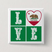 Liebe California State Flag Herbst Prix Button (Vorderseite)