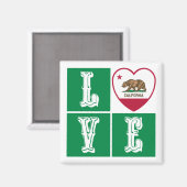 Liebe California State Flag Herbst Prix Magnet (Vorderseite/Rückseite)