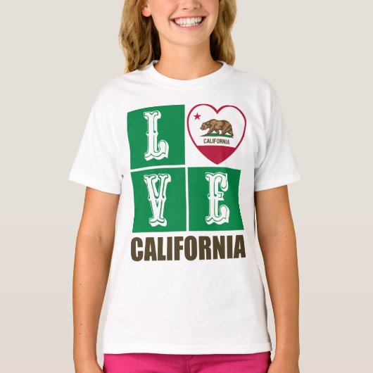 Liebe California State Flag Herbst Prix T-Shirt (Vorderseite)
