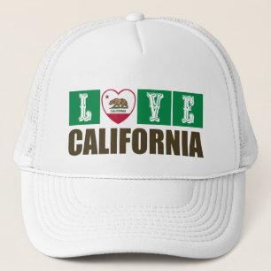 Liebe California State Flag Herbst Prix Truckerkappe