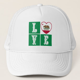 Liebe California State Flag Herbst Prix Truckerkappe