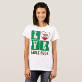 Liebe California State Flag Herz Eagle Rock T-Shirt (Vorne ganz)
