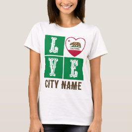 Liebe California State Flag Herzstück Ihrer Stadt T-Shirt