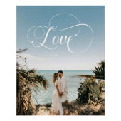Liebe Calligraphy Couple Foto Poster (Vorderseite)