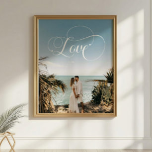 Liebe Calligraphy Couple Foto Poster
