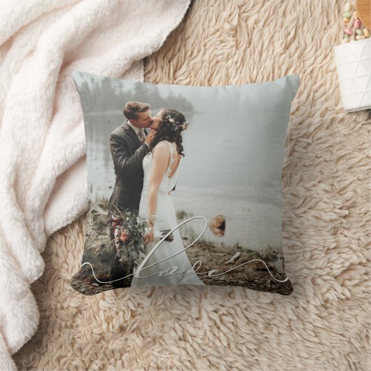 LIEBE CALLIGRAPHY Script Typografy Wedding Overlay Kissen (Decke)