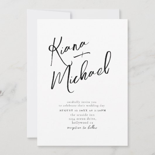 Liebe Calligraphy Wedding B&W ID940 (Vorderseite)