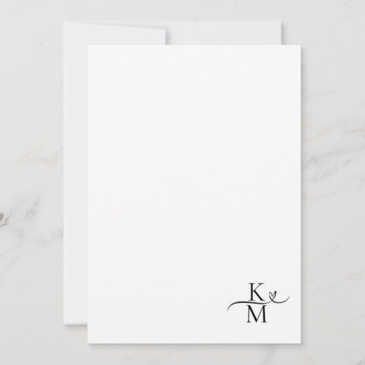 Liebe Calligraphy Wedding B&W ID940 (Rückseite)