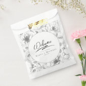 Liebe Calligraphy Wedding Floral Pattern Blk ID940 Geschenktütchen (Versiegelt)