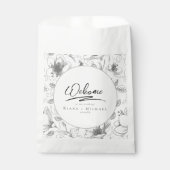 Liebe Calligraphy Wedding Floral Pattern Blk ID940 Geschenktütchen (Vorderseite)