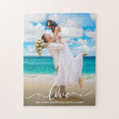 Liebe Calligraphy Wedding Foto Puzzle (Vertikal)