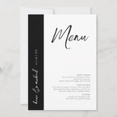 Liebe Calligraphy Wedding Menu B&W ID940 (Vorderseite)
