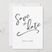 Liebe Calligraphy Wedding V2 B&W ID940 Save The Date (Vorderseite)