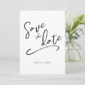 Liebe Calligraphy Wedding V2 B&W ID940 Save The Date (Stehend Vorderseite)