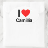 Liebe Camillia Ovaler Aufkleber (Tasche)