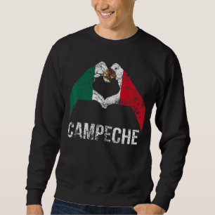 Liebe Campeche Mexiko Urlaub Vintag Mexiko Flagge Sweatshirt