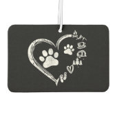 Liebe Camping Dog Paw Print Heart Flip Flops Kaffe Autolufterfrischer (Rückseite)