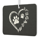 Liebe Camping Dog Paw Print Heart Flip Flops Kaffe Autolufterfrischer (Links)