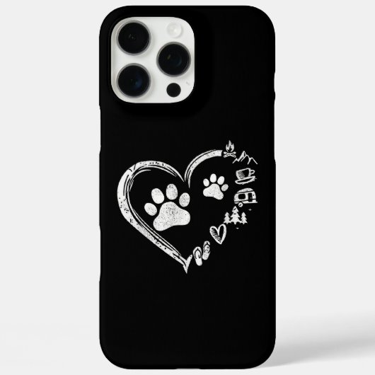 Liebe Camping Dog Paw Print Heart Flip Flops Kaffe Case-Mate iPhone Hülle (Rückseite)