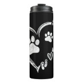 Liebe Camping Dog Paw Print Heart Flip Flops Kaffe Thermosbecher (Vorderseite)