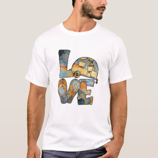 Liebe Camping Drehte Flop Camper T-Shirt
