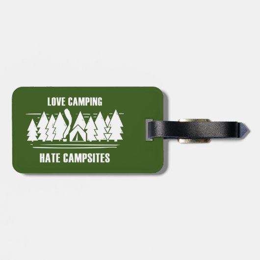 Liebe Camping, Hass-Campingplätze Gepäckanhänger (Rückseite horizontal)