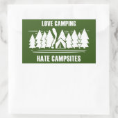 Liebe Camping, Hass-Campingplätze Rechteckiger Aufkleber (Tasche)