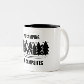 Liebe Camping, Hass-Campingplätze Zweifarbige Tasse (VorderseiteRechts)